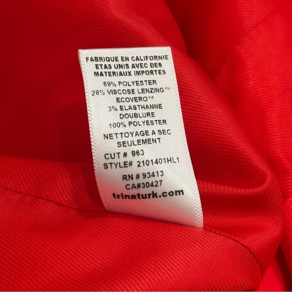 Trina Turk Pistache Blazer Jacket in Bright Orange Women’s Size 10 - Picture 11 of 13